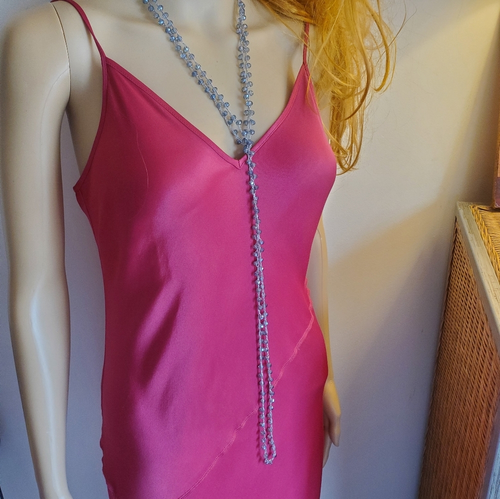 Long Grey Blue Sparkly Crystal Bead Necklace - Picture 6 of 12